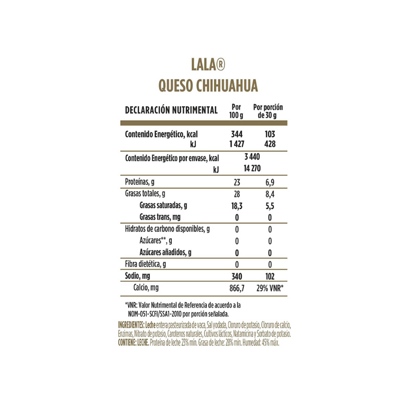 Queso Chihuahua Lala® Lala Grupo Lala